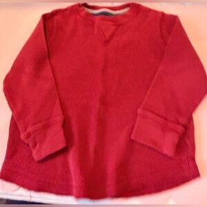 Jumping Beans 3T Boy’s Vibrant Red Crew Neck Waffle Long Sleeve Shirt